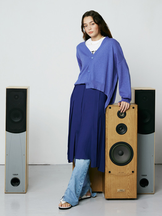 BACK BUTTON UNBALANCE KNIT CARDIGAN_M/BLUE [U1F0K201/53]