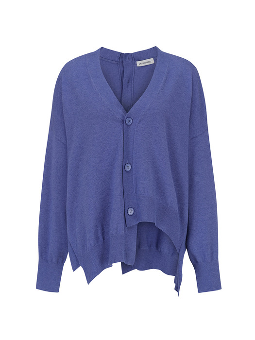 BACK BUTTON UNBALANCE KNIT CARDIGAN_M/BLUE [U1F0K201/53]