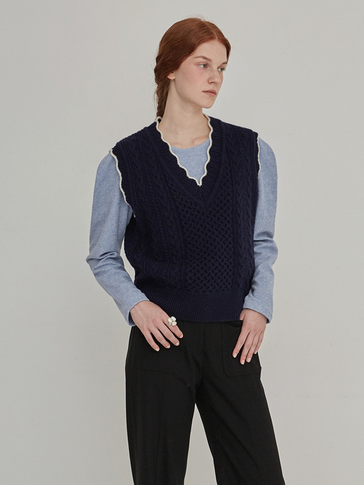 Terry shoulder point top - Sky blue