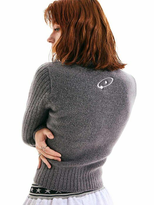 Atom Zip-up Sweater Melange Gray