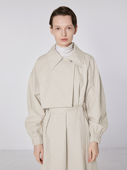 TOF BUTTON TRENCH DRESS CREAM