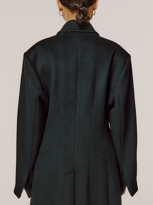 FW21 Cashmere Simple Line Coat - Long Black