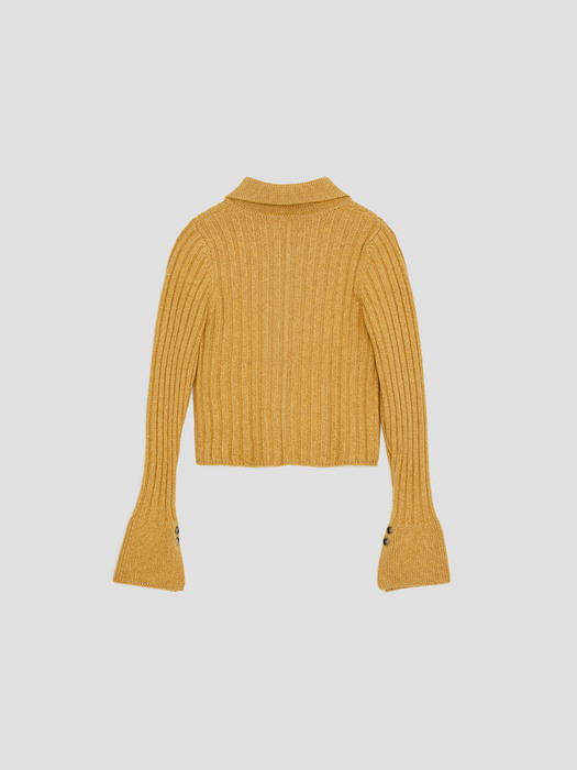 RECYCLE ECO RIBBED CARDIGAN (VINTAGE YELLOW)