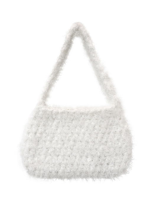 fluffy shoulder bag (white)
