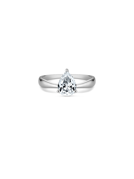 Solitaire Pear ring(white gold)