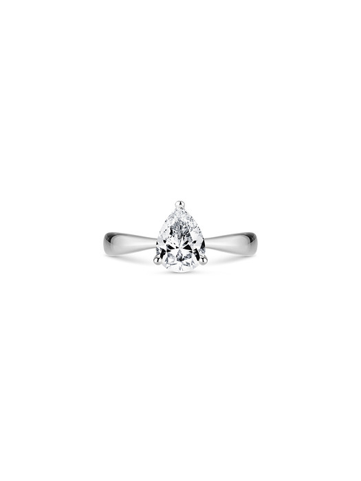 Solitaire Pear ring(white gold)