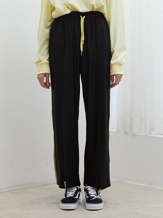 LINE POINTED BANDING PANTS_BK