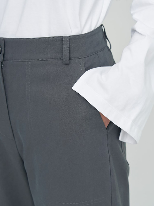Signature Slim Straight Cotton Pants  Ash(KE2121M024)