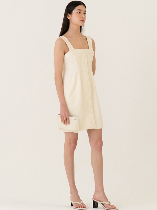 SS22 Little Shaped Sleeveless Dress Bone-white
