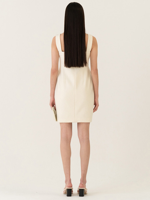 SS22 Little Shaped Sleeveless Dress Bone-white