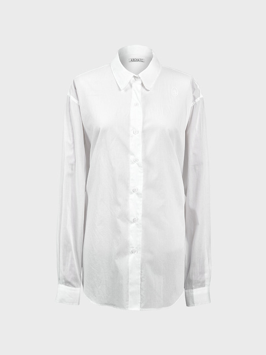silky cotton shirt_white