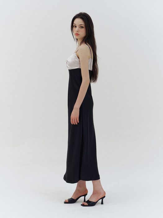 ribbon satin slip dress