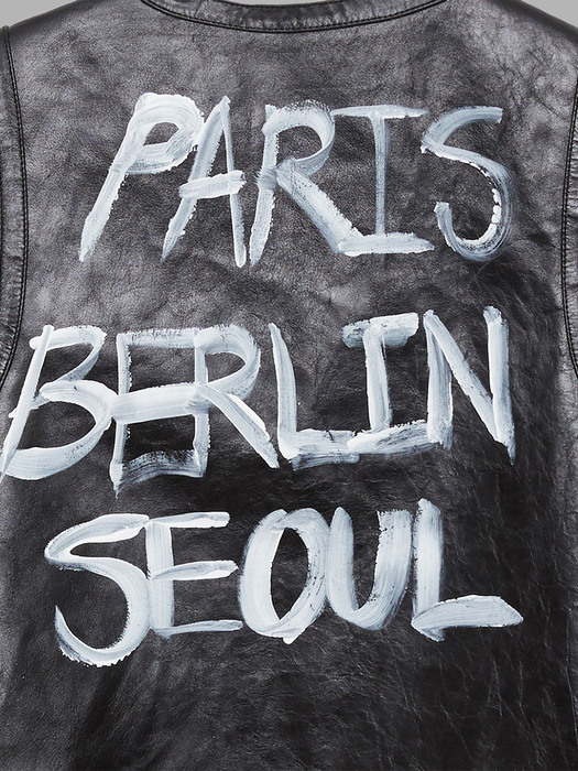 PARIS BERLIN SEOUL LEATHER VEST