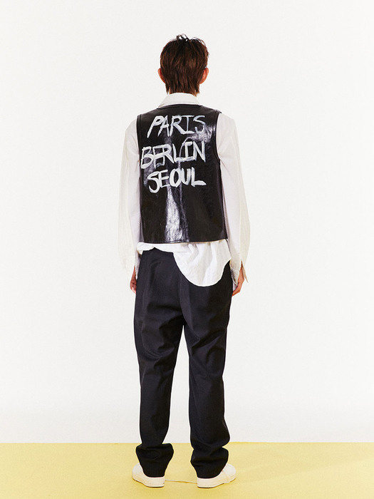 PARIS BERLIN SEOUL LEATHER VEST