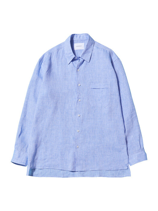 GARMENT- WASHED LINEN SHIRTS (SEMI OVER FIT) - BLUE