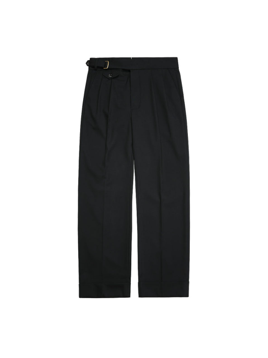 Two Pleats Side Trousers (Black)