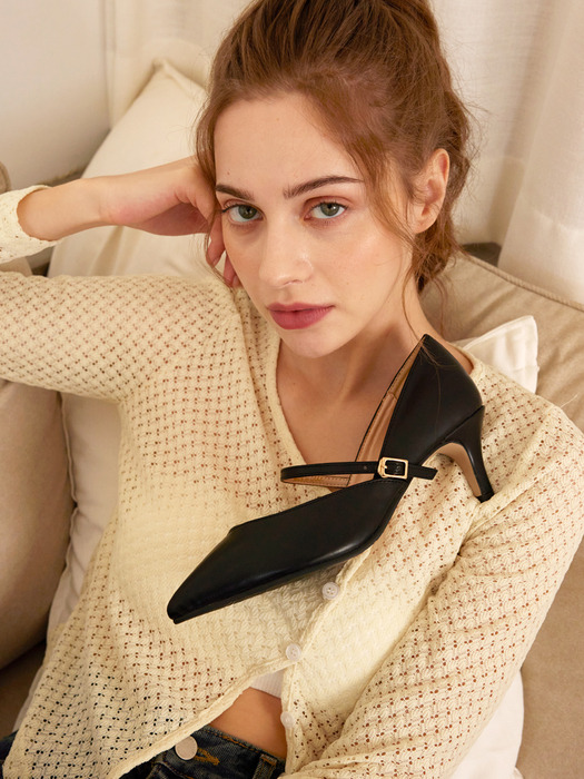 롱 메리제인 펌프스 미들힐 (BLACK)