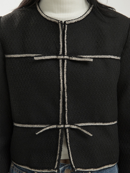 Tweed Ribbon Jacket Black
