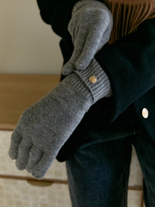 wool knit gloves (gray)