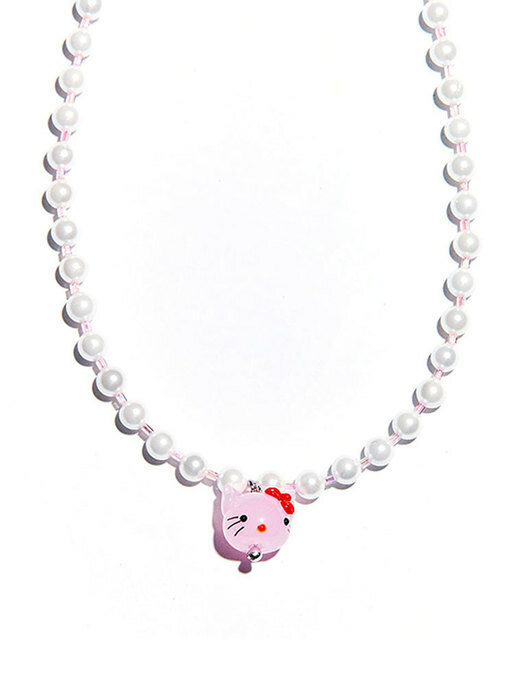 KiTTY CHU PiNK BEADS PEARL NECKLACE #79