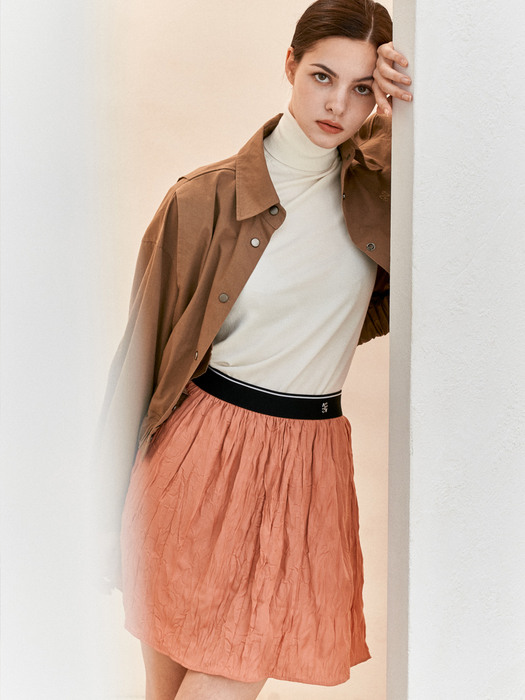 새틴 에이라인 스커트(오렌지) _ Satin A-Line Skirt(Orange)