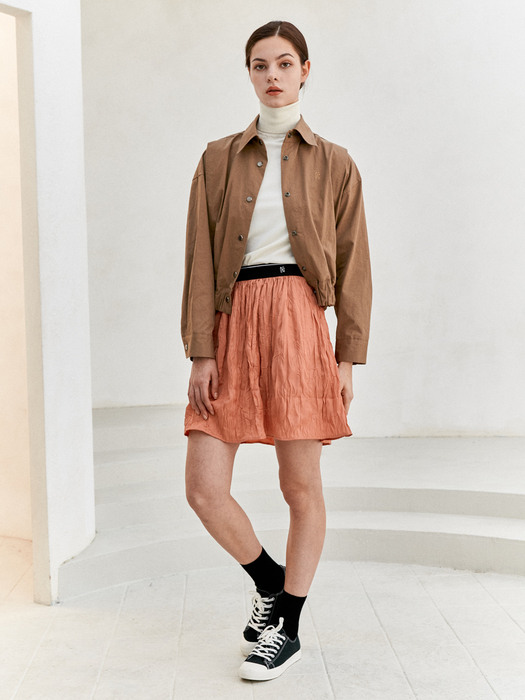 새틴 에이라인 스커트(오렌지) _ Satin A-Line Skirt(Orange)