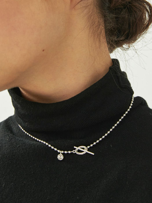 Stilla T-Obar Silver Necklace In392 [Silver]