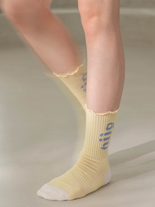 [no.534] yellow frill socks