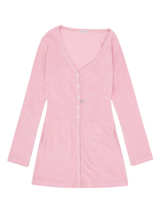 TERRY WAVE CARDIGAN (PINK)