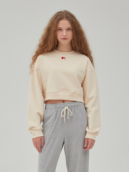 Symbol Crop Sweatshirt - Ivory