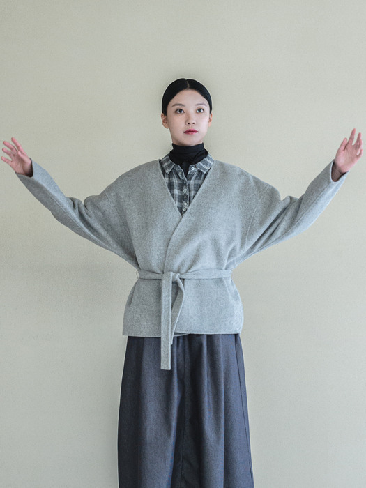 Wool Belted Gray Coat