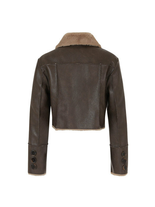 Short reversible leather mustang (Brown)