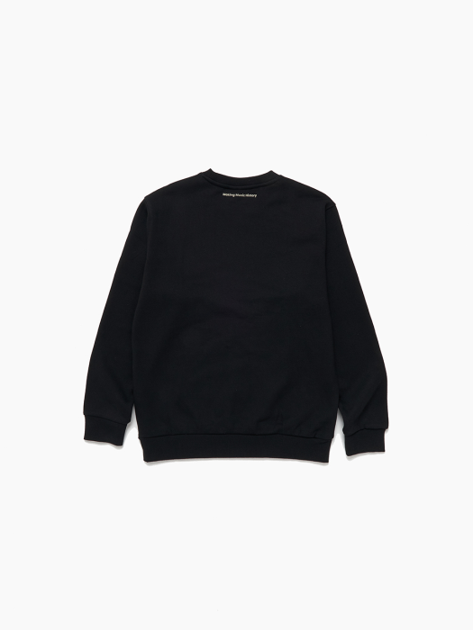 (기모) basic small logo color sweatshirt_Black