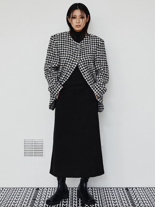 Wool a-line skirt_black