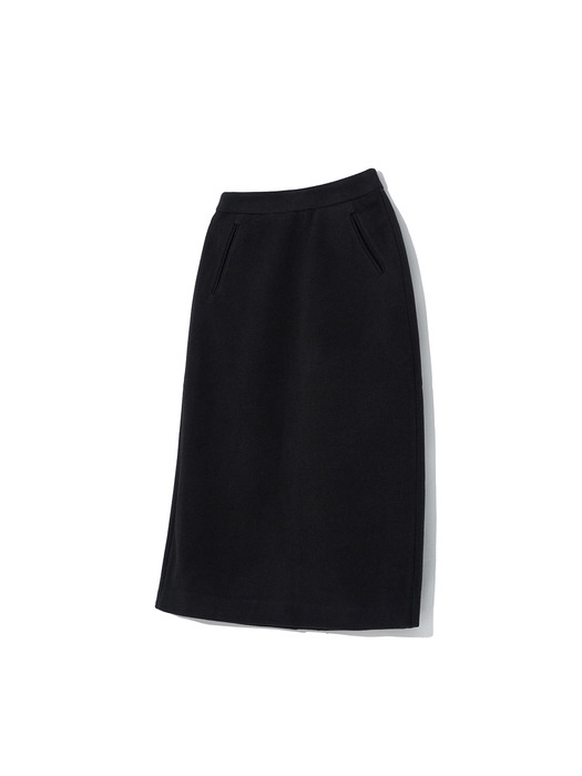 Wool a-line skirt_black