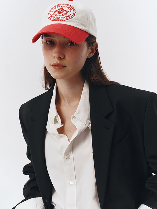 UNISEX CUPID BALL CAP CREAM & RED_UDHE3E101RD