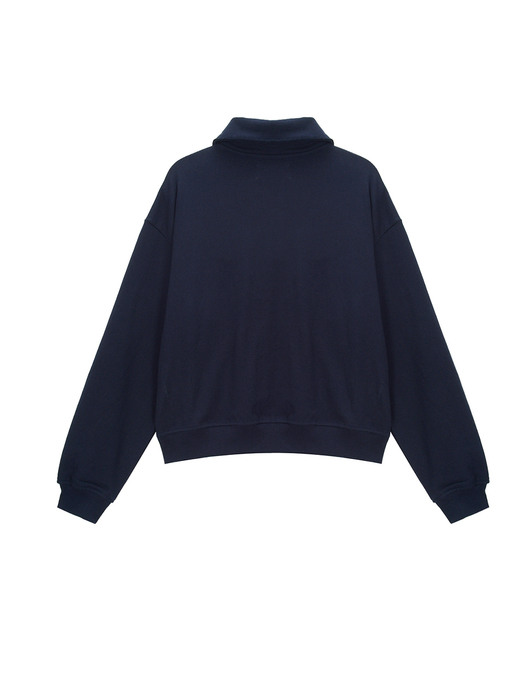 COLOR BLOCK LOGO HALF ZIP SWEATSHIRT IN NAVY