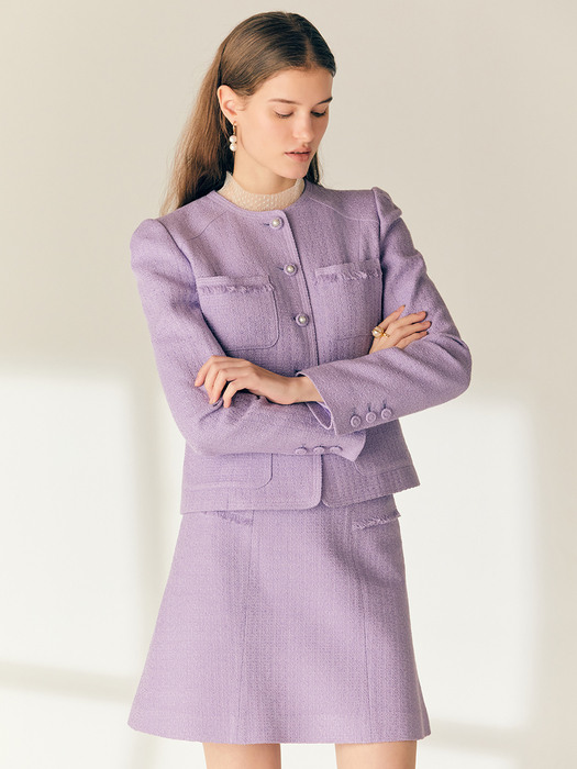 TEAGAN Tweed mini skirt (Lavender)