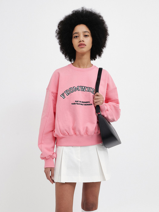 Logo-applique Cotton Jersey Sweatshirt Pink