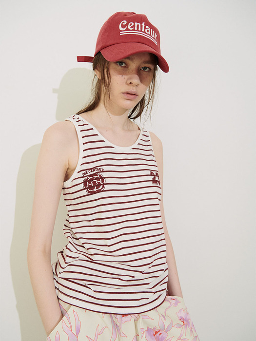 ROSE 23 STRIPE SLEEVELESS_BURGUNDY