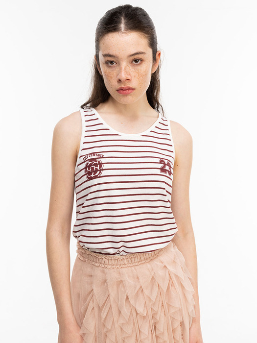 ROSE 23 STRIPE SLEEVELESS_BURGUNDY