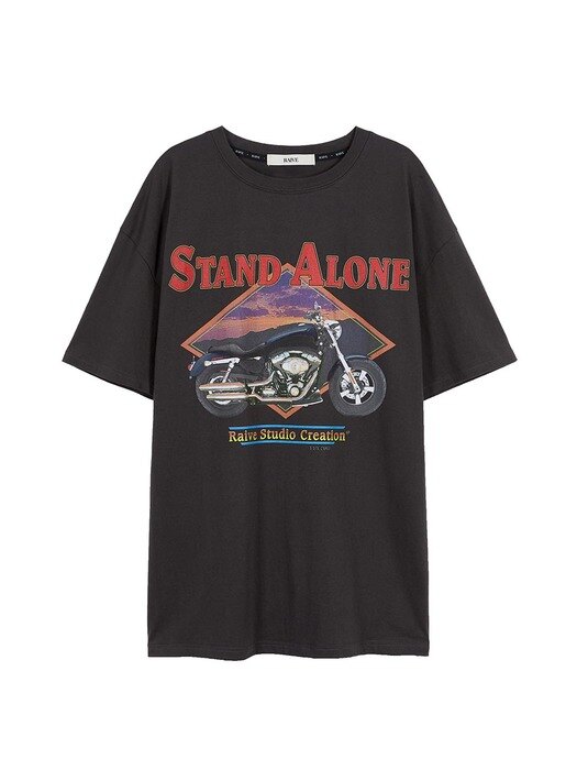 Motorcycle Graphic T-Shirt in D/Grey VW3ME271-13