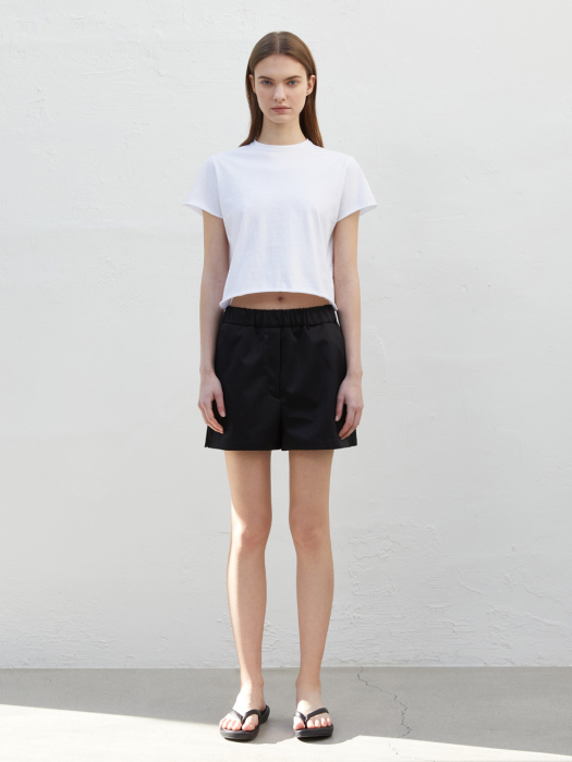 BIG POCKET SATIN SHORTS_BLACK