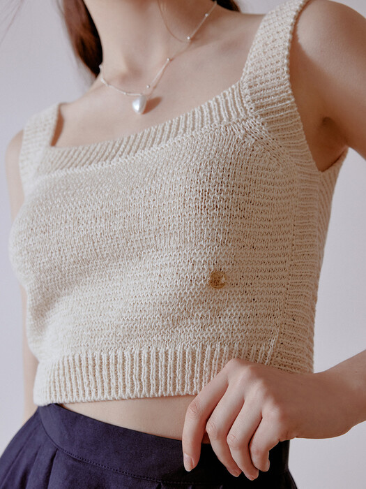 [단독]Rub knit sleeveless (cream beige)