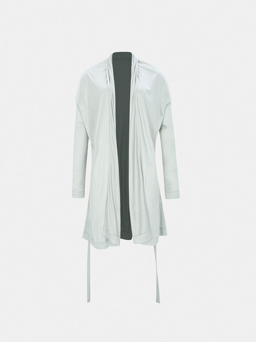 Glossy Layered Lounge Robe_Gray