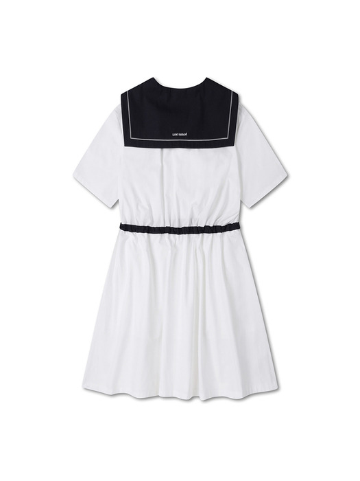 Sailor Collar Waist String Dress_QWDAX23551WHX