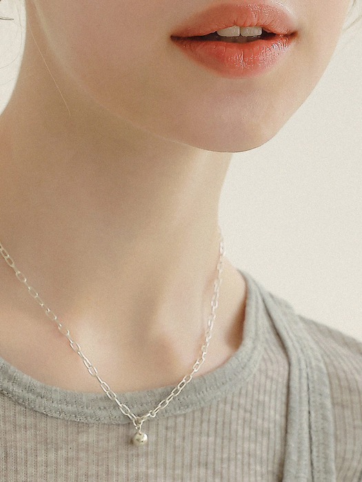 Basic Silver Ball Necklace N01111