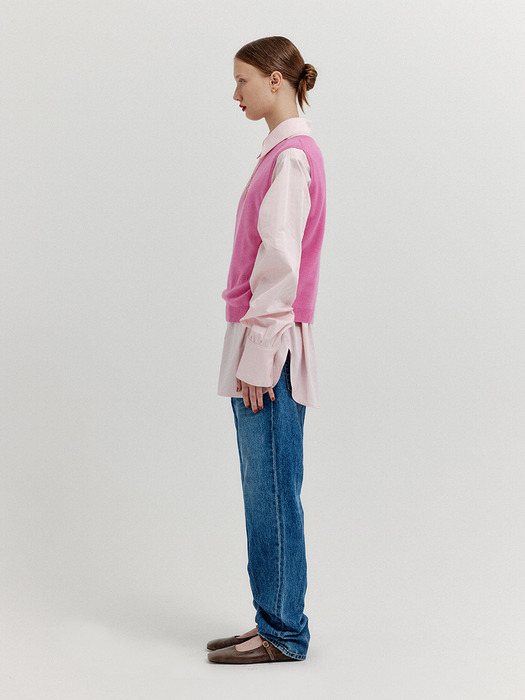 XUETY Cashmere Blend Knit Vest - Pink