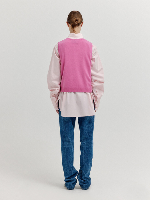 XUETY Cashmere Blend Knit Vest - Pink