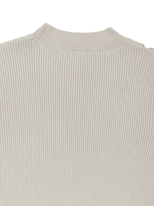 CUT OUT DETAIL KNIT TOP [OATMEAL]